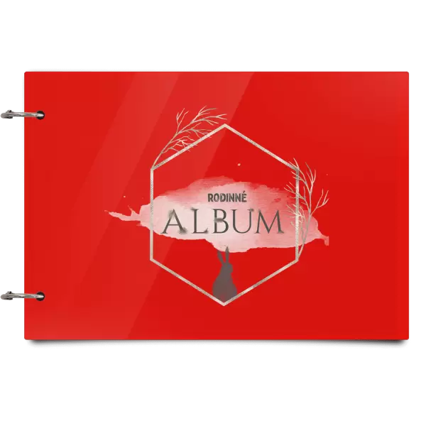 Plexi album se sponami Zajíc ve zlatém šestiúhelníku