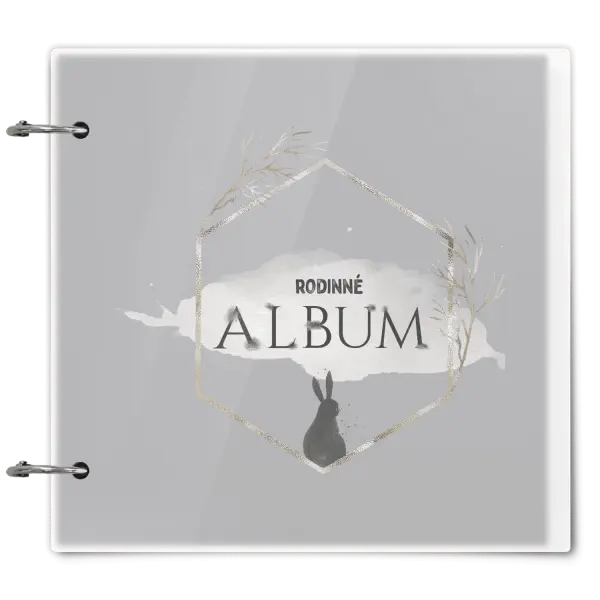 Plexi album se sponami Zajíc ve zlatém šestiúhelníku