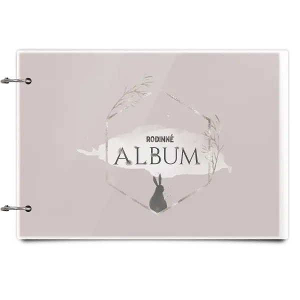 Plexi album se sponami Zajíc ve zlatém šestiúhelníku
