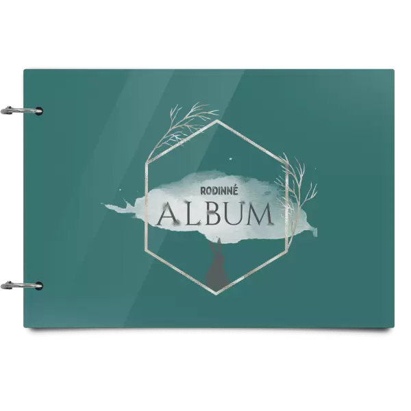 Plexi album se sponami Zajíc ve zlatém šestiúhelníku