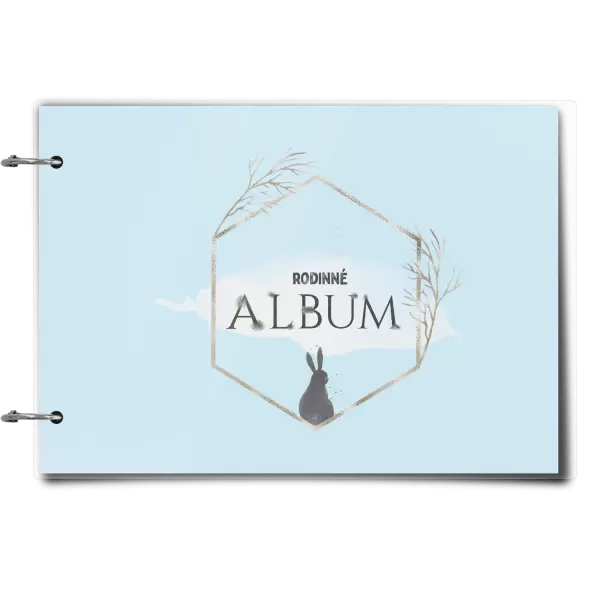 Plexi album se sponami Zajíc ve zlatém šestiúhelníku