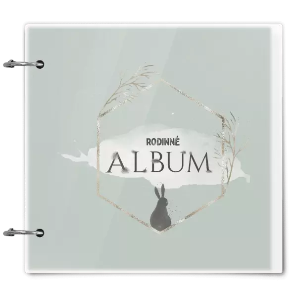 Plexi album se sponami Zajíc ve zlatém šestiúhelníku