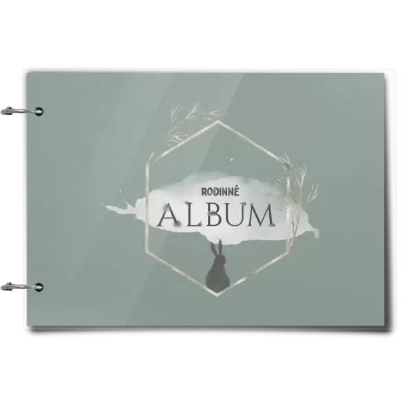 Plexi album se sponami Zajíc ve zlatém šestiúhelníku