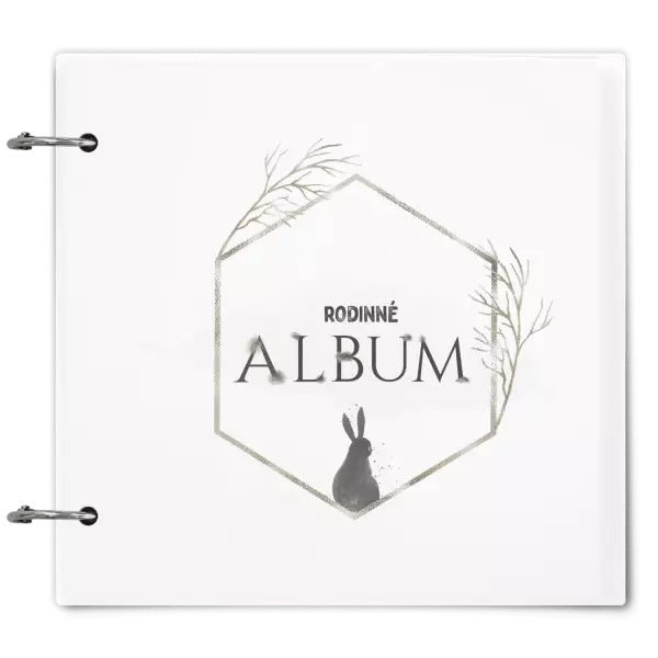 Plexi album se sponami Zajíc ve zlatém šestiúhelníku