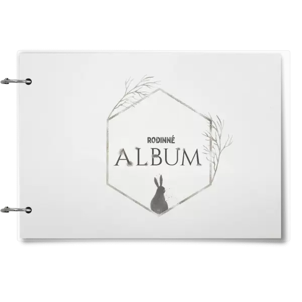 Plexi album se sponami Zajíc ve zlatém šestiúhelníku