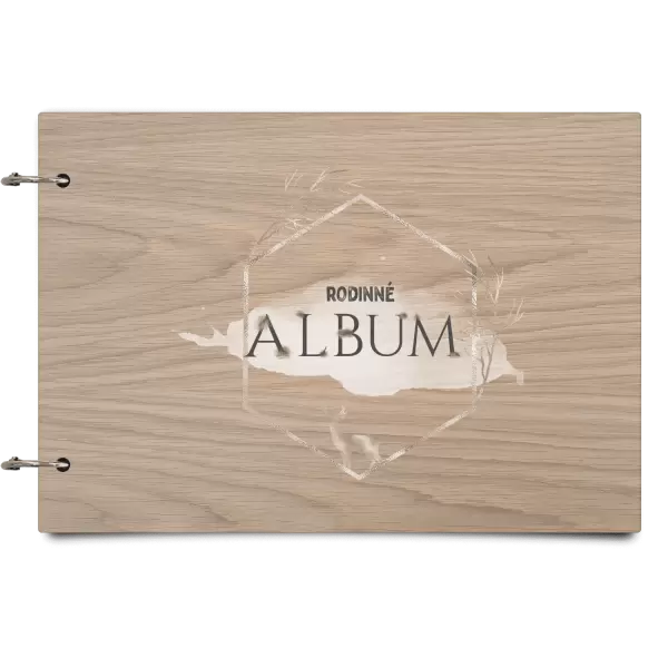 Dřevěné album se sponami Zlatý jelen v šestiúhelníku