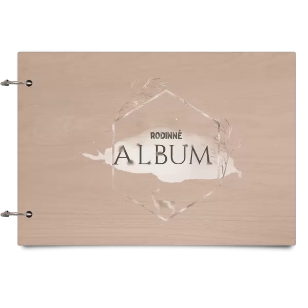 Dřevěné album se sponami Zlatý jelen v šestiúhelníku