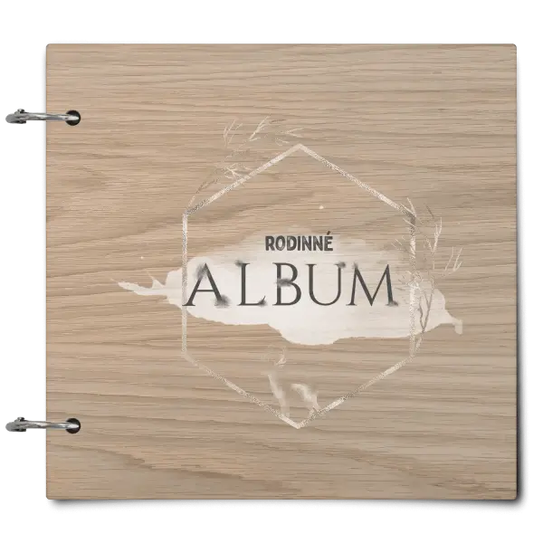 Dřevěné album se sponami Zlatý jelen v šestiúhelníku