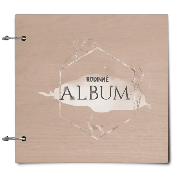 Dřevěné album se sponami Zlatý jelen v šestiúhelníku