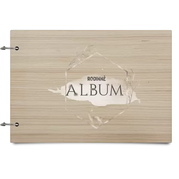 Dřevěné album se sponami Zlatý jelen v šestiúhelníku