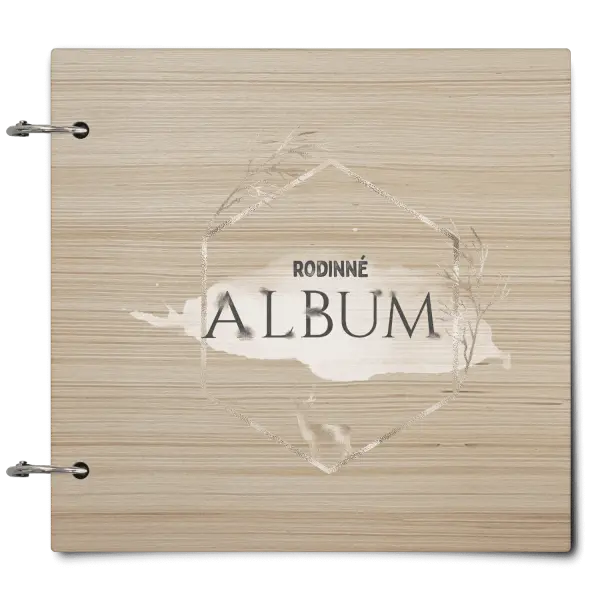 Dřevěné album se sponami Zlatý jelen v šestiúhelníku
