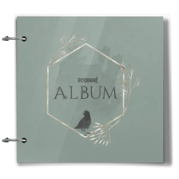 Plexi album sa sponami Vtáčik v zlatom šesťuholníku