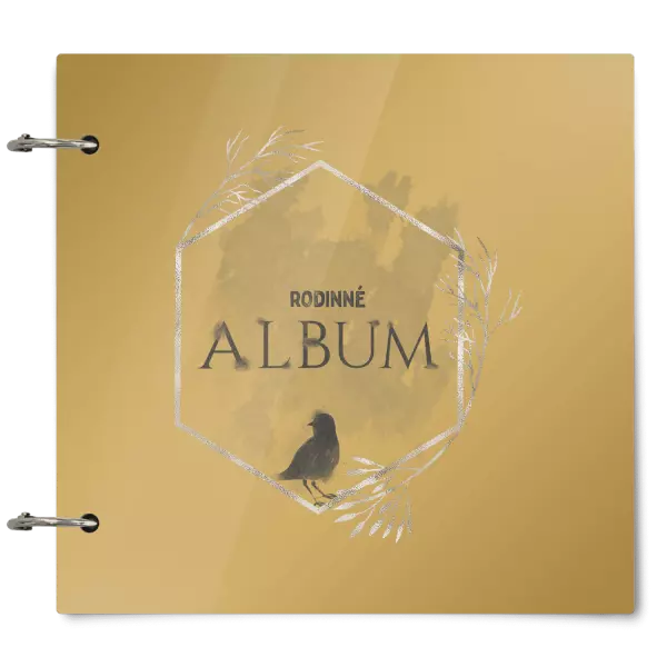 Plexi album sa sponami Vtáčik v zlatom šesťuholníku