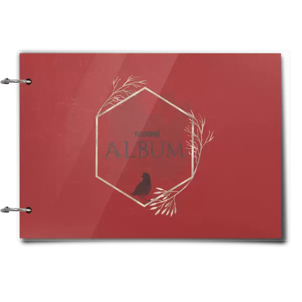 Plexi album sa sponami Vtáčik v zlatom šesťuholníku