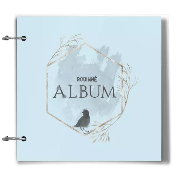 Plexi album se sponami Ptáček ve zlatém šestiúhelníku