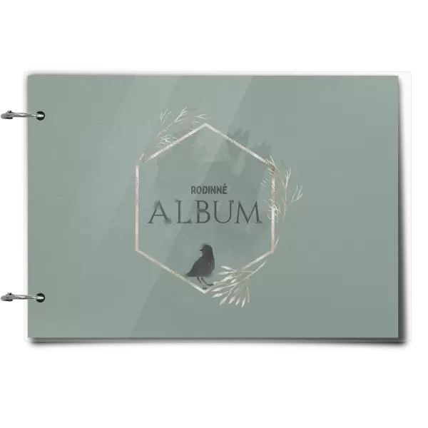 Plexi album sa sponami Vtáčik v zlatom šesťuholníku