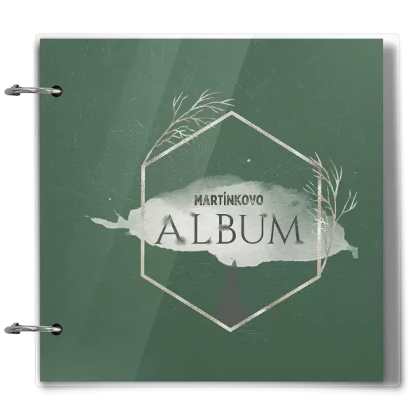 Plexi album se sponami Zajíc ve zlatém šestiúhelníku se jménem