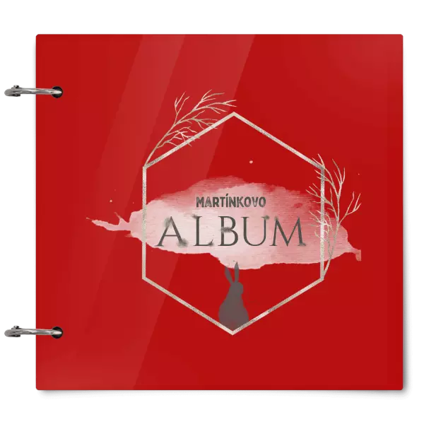 Plexi album se sponami Zajíc ve zlatém šestiúhelníku se jménem