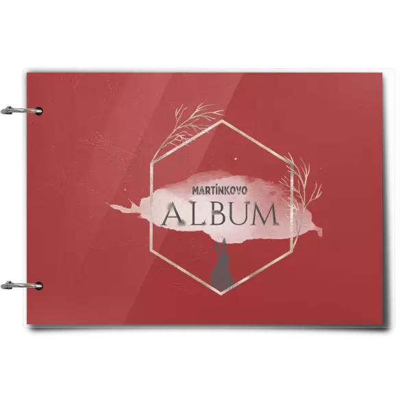 Plexi album se sponami Zajíc ve zlatém šestiúhelníku se jménem
