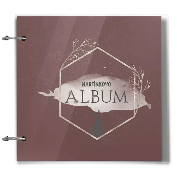 Plexi album se sponami Zajíc ve zlatém šestiúhelníku se jménem
