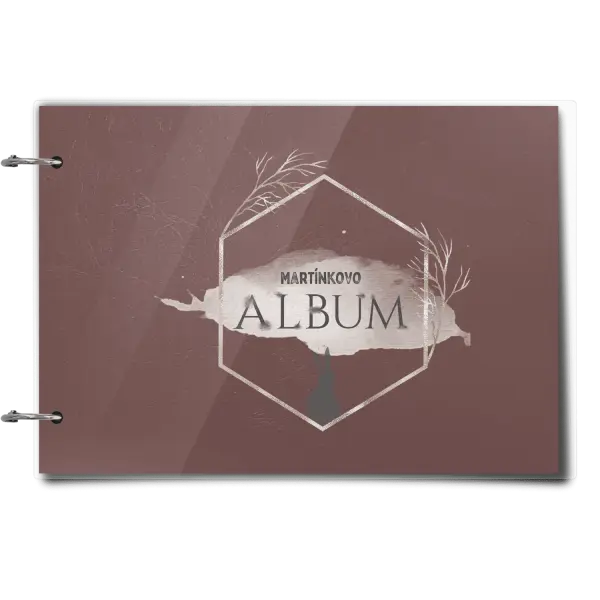 Plexi album se sponami Zajíc ve zlatém šestiúhelníku se jménem