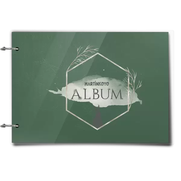 Plexi album se sponami Zajíc ve zlatém šestiúhelníku se jménem
