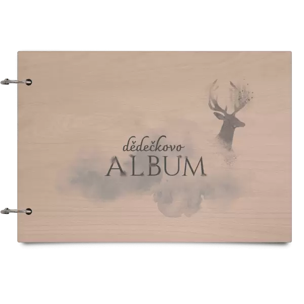 Dřevěné album se sponami Jelen se jménem