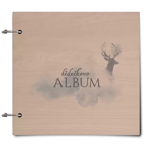 Dřevěné album se sponami Jelen se jménem