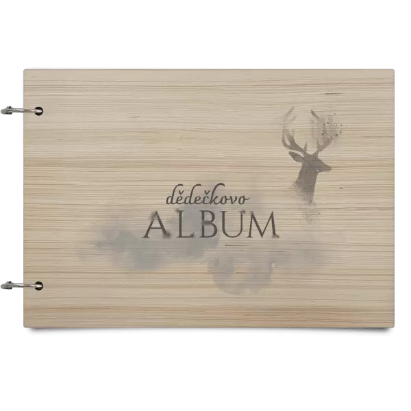 Dřevěné album se sponami Jelen se jménem