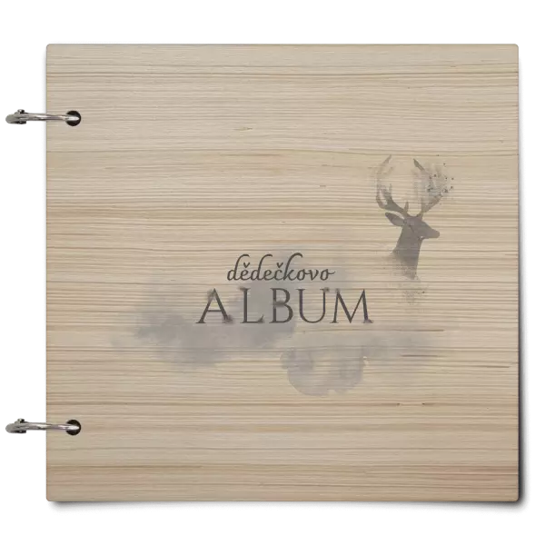 Dřevěné album se sponami Jelen se jménem
