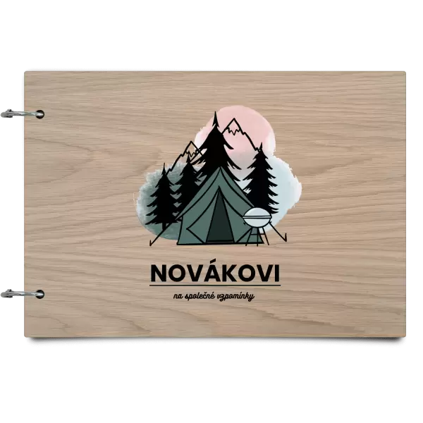 Dřevěné album se sponami Na společné vzpomínky