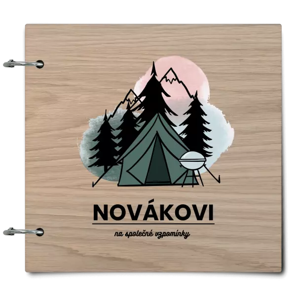 Dřevěné album se sponami Na společné vzpomínky