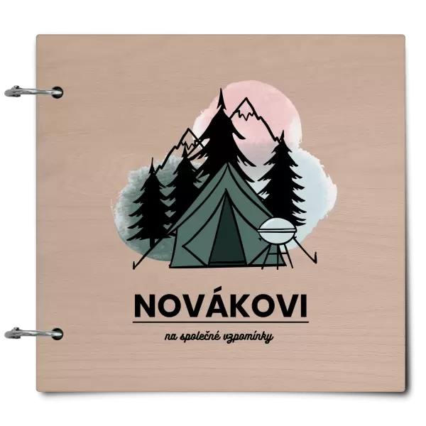 Dřevěné album se sponami Na společné vzpomínky