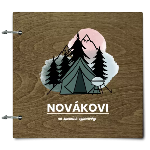 Dřevěné album se sponami Na společné vzpomínky