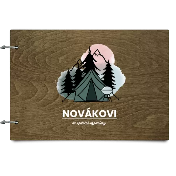 Dřevěné album se sponami Na společné vzpomínky