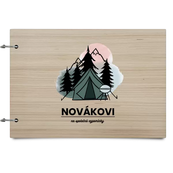 Dřevěné album se sponami Na společné vzpomínky
