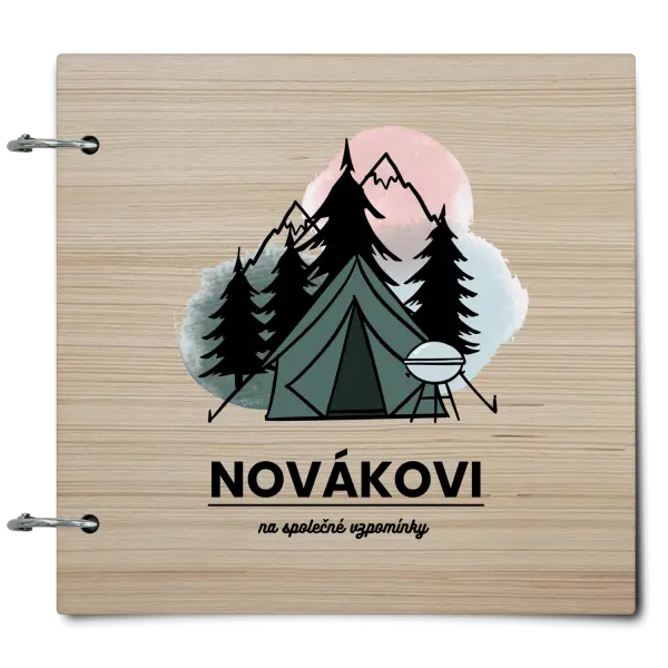 Dřevěné album se sponami Na společné vzpomínky