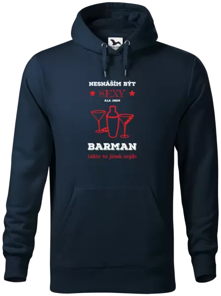 Pánská mikina Nesnáším být sexy, ale jsem barman