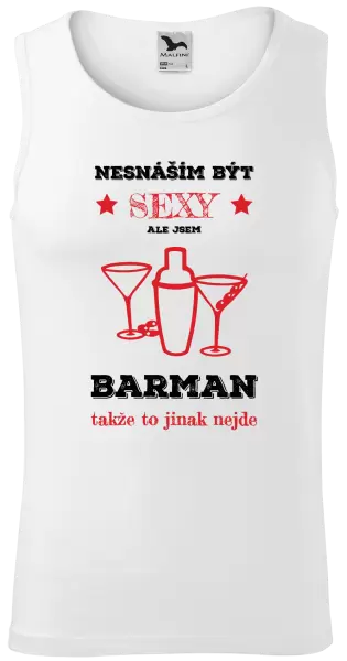 Pánské tílko Nesnáším být sexy, ale jsem barman