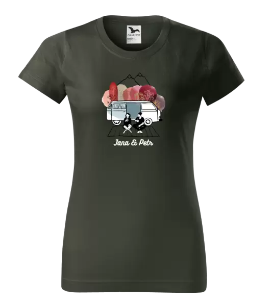 Dámské tričko Podzimní kempování - vlastní jména