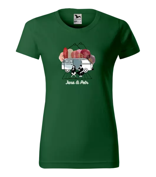 Dámské tričko Podzimní kempování - vlastní jména