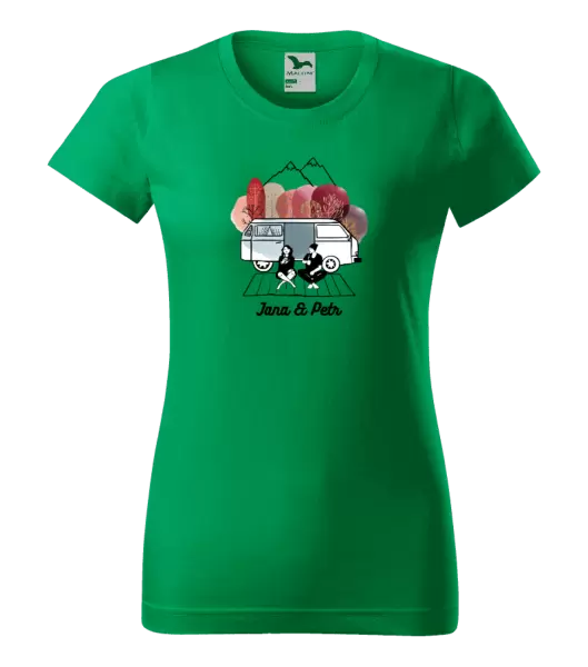 Dámské tričko Podzimní kempování - vlastní jména