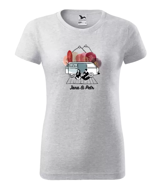 Dámské tričko Podzimní kempování - vlastní jména