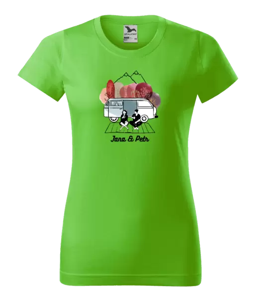 Dámské tričko Podzimní kempování - vlastní jména