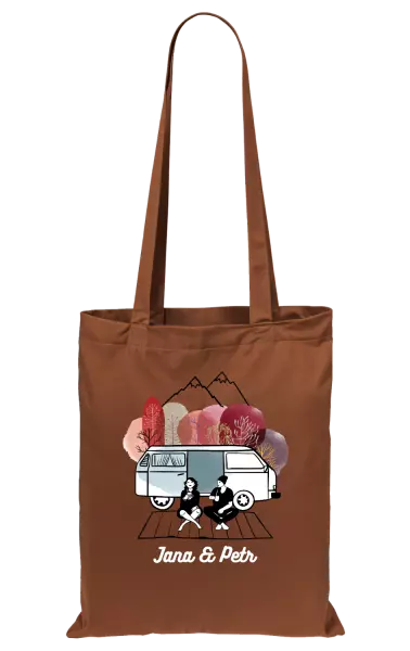 Látková taška Podzimní kempování - vlastní jména
