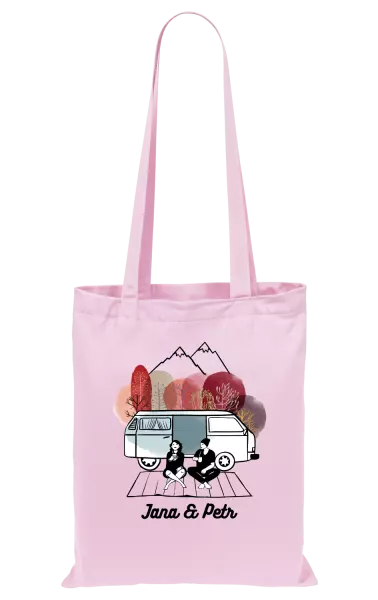 Látková taška Podzimní kempování - vlastní jména