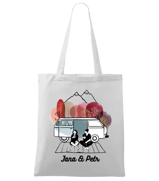 Látková taška Podzimní kempování - vlastní jména