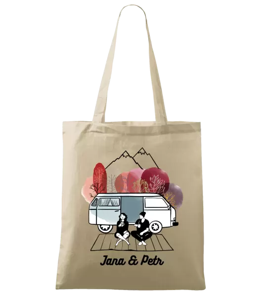 Látková taška Podzimní kempování - vlastní jména