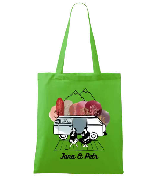 Látková taška Podzimní kempování - vlastní jména
