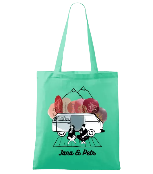 Látková taška Podzimní kempování - vlastní jména